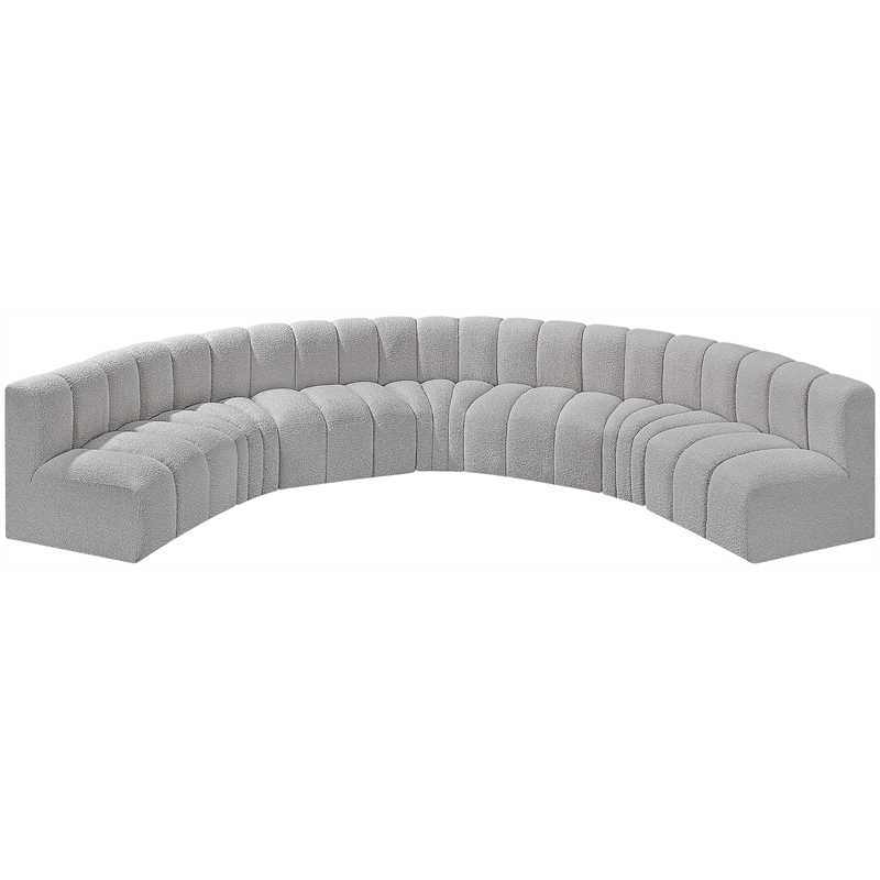 Bowery Hill Contemporary Grey Boucle Fabric Modular Sectional