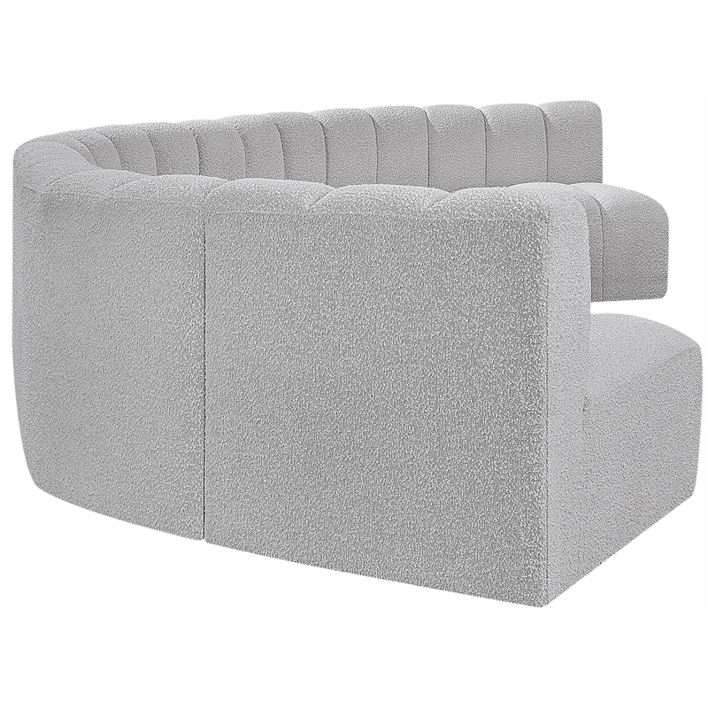 Bowery Hill Contemporary Grey Boucle Fabric Modular Sectional