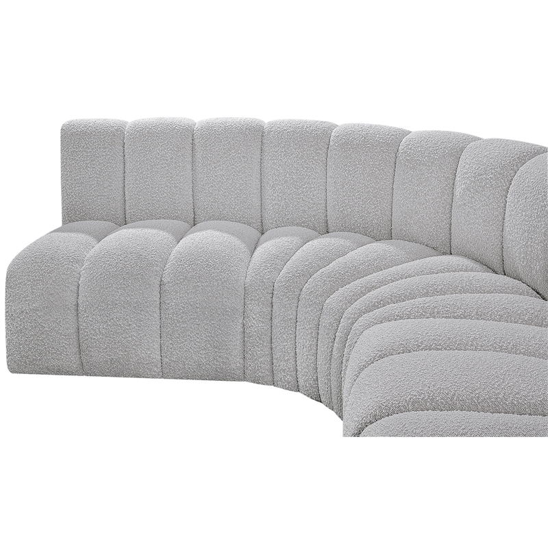 Bowery Hill Contemporary Grey Boucle Fabric Modular Sectional