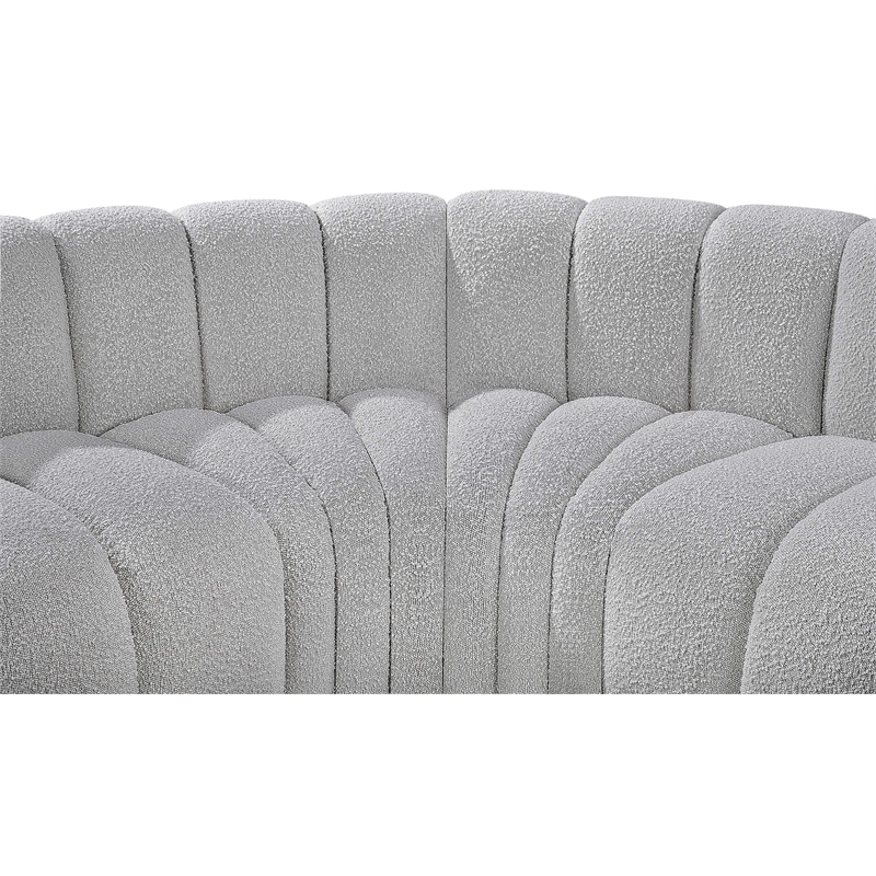 Bowery Hill Contemporary Grey Boucle Fabric Modular Sectional
