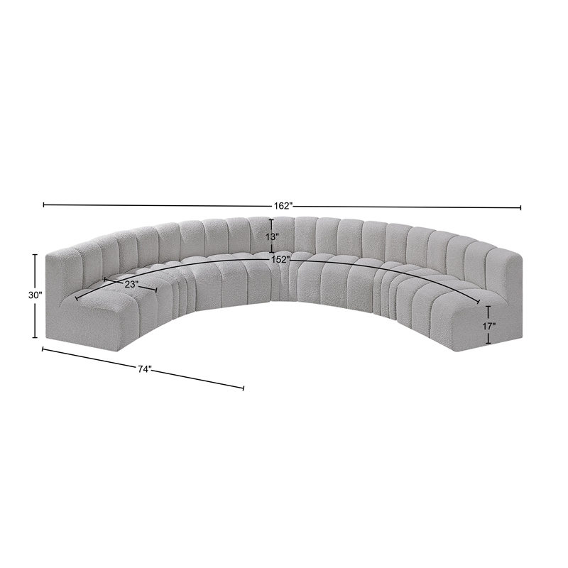 Bowery Hill Contemporary Grey Boucle Fabric Modular Sectional