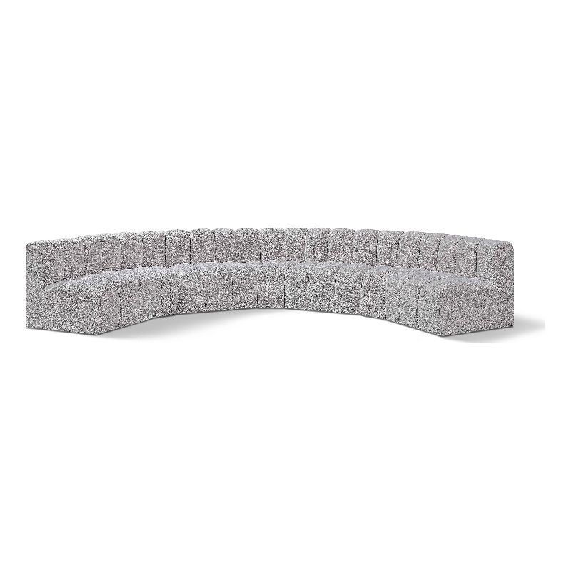 Bowery Hill Contemporary Grey Boucle Fabric Modular Sectional