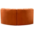 Bowery Hill Contemporary Soft Cognac Velvet Modular Sectional
