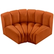 Bowery Hill Contemporary Soft Cognac Velvet Modular Sectional