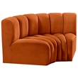 Bowery Hill Contemporary Soft Cognac Velvet Modular Sectional