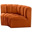 Bowery Hill Contemporary Soft Cognac Velvet Modular Sectional