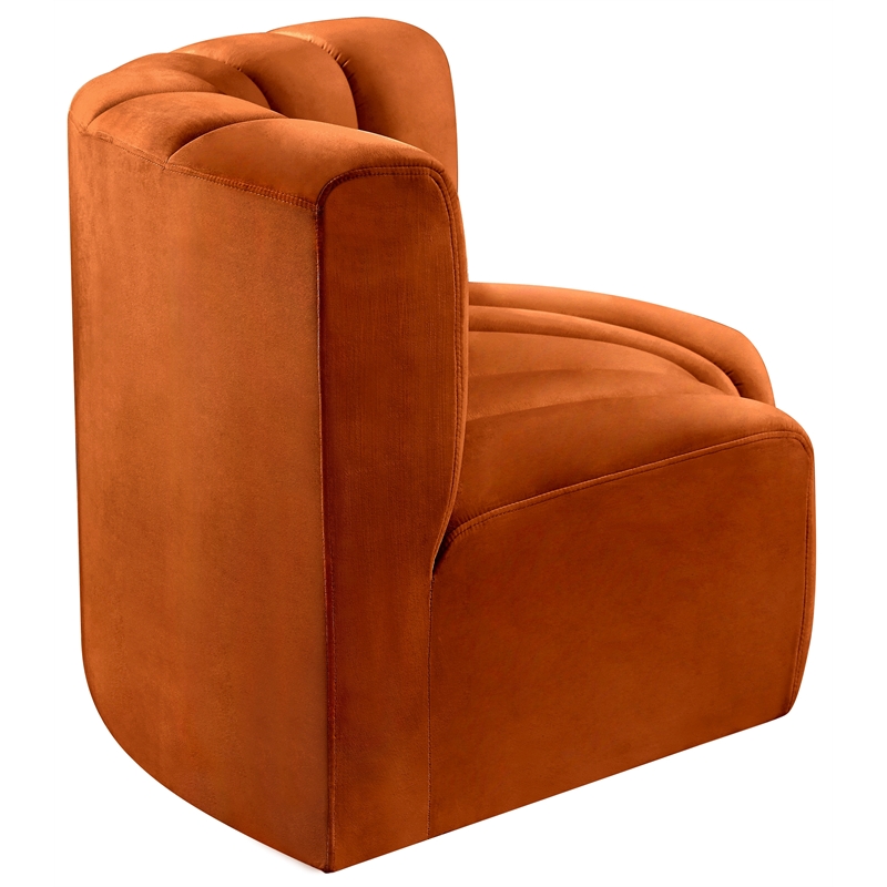 Bowery Hill Contemporary Soft Cognac Velvet Modular Sectional