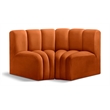Bowery Hill Contemporary Soft Cognac Velvet Modular Sectional