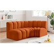 Bowery Hill Contemporary Soft Cognac Velvet Modular Sectional