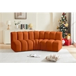 Bowery Hill Contemporary Soft Cognac Velvet Modular Sectional