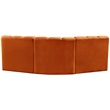 Bowery Hill Contemporary Soft Cognac Velvet Modular Sectional
