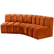 Bowery Hill Contemporary Soft Cognac Velvet Modular Sectional