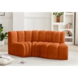 Bowery Hill Contemporary Soft Cognac Velvet Modular Sectional