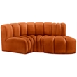 Bowery Hill Contemporary Soft Cognac Velvet Modular Sectional