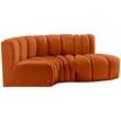 Bowery Hill Contemporary Soft Cognac Velvet Modular Sectional