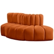 Bowery Hill Contemporary Soft Cognac Velvet Modular Sectional