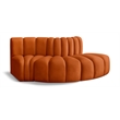 Bowery Hill Contemporary Soft Cognac Velvet Modular Sectional