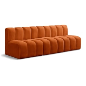 Bowery Hill Contemporary Soft Cognac Velvet Modular Sectional