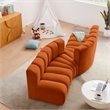 Bowery Hill Contemporary Soft Cognac Velvet Modular Sectional