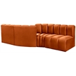 Bowery Hill Contemporary Soft Cognac Velvet Modular Sectional