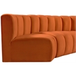 Bowery Hill Contemporary Soft Cognac Velvet Modular Sectional