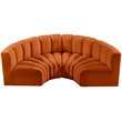Bowery Hill Contemporary Soft Cognac Velvet Modular Sectional