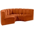 Bowery Hill Contemporary Soft Cognac Velvet Modular Sectional