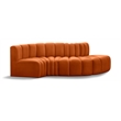 Bowery Hill Contemporary Soft Cognac Velvet Modular Sectional