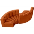 Bowery Hill Contemporary Soft Cognac Velvet Modular Sectional