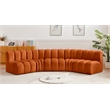 Bowery Hill Contemporary Soft Cognac Velvet Modular Sectional