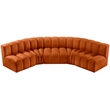 Bowery Hill Contemporary Soft Cognac Velvet Modular Sectional