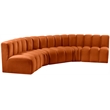 Bowery Hill Contemporary Soft Cognac Velvet Modular Sectional