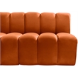 Bowery Hill Contemporary Soft Cognac Velvet Modular Sectional