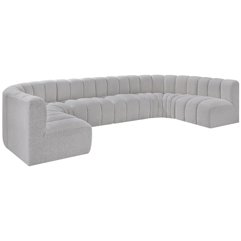 Bowery Hill Contemporary Grey Boucle Fabric Modular Sectional