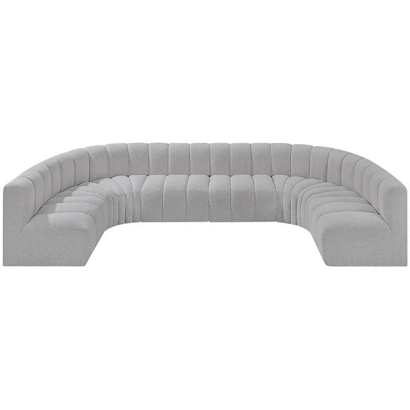 Bowery Hill Contemporary Grey Boucle Fabric Modular Sectional