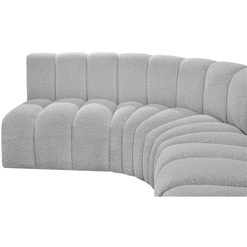 Bowery Hill Contemporary Grey Boucle Fabric Modular Sectional