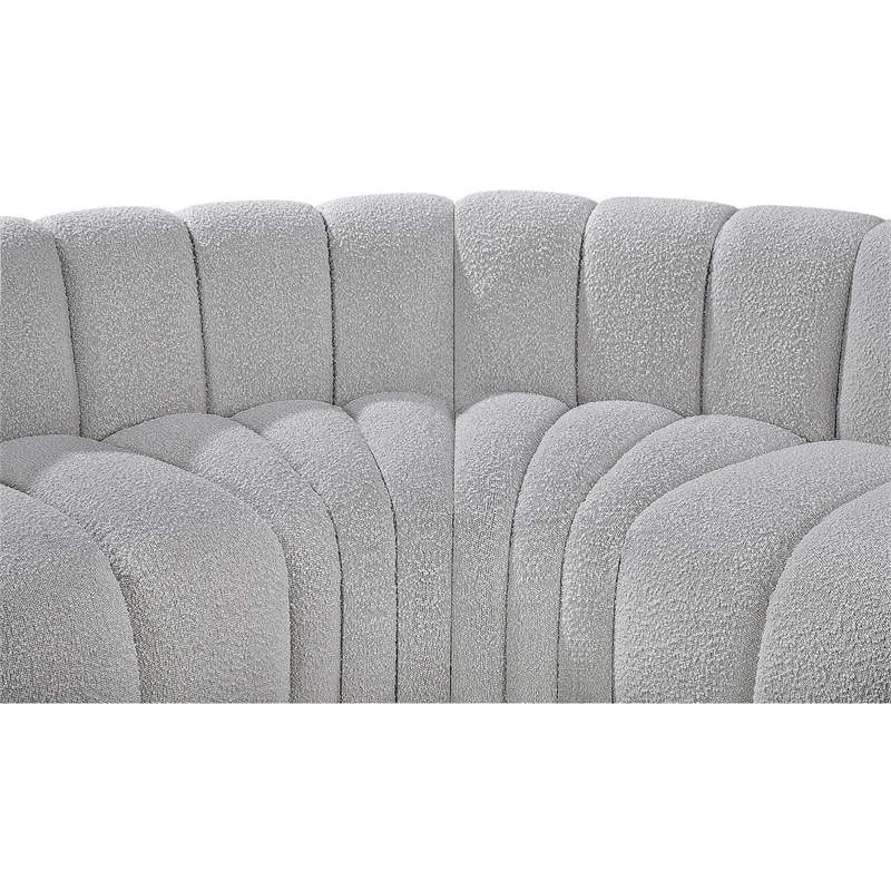 Bowery Hill Contemporary Grey Boucle Fabric Modular Sectional