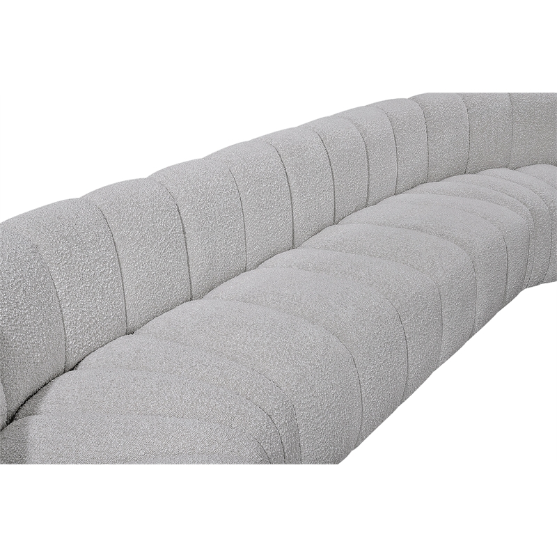 Bowery Hill Contemporary Grey Boucle Fabric Modular Sectional