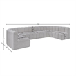 Bowery Hill Contemporary Grey Boucle Fabric Modular Sectional