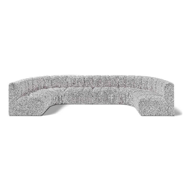 Bowery Hill Contemporary Grey Boucle Fabric Modular Sectional
