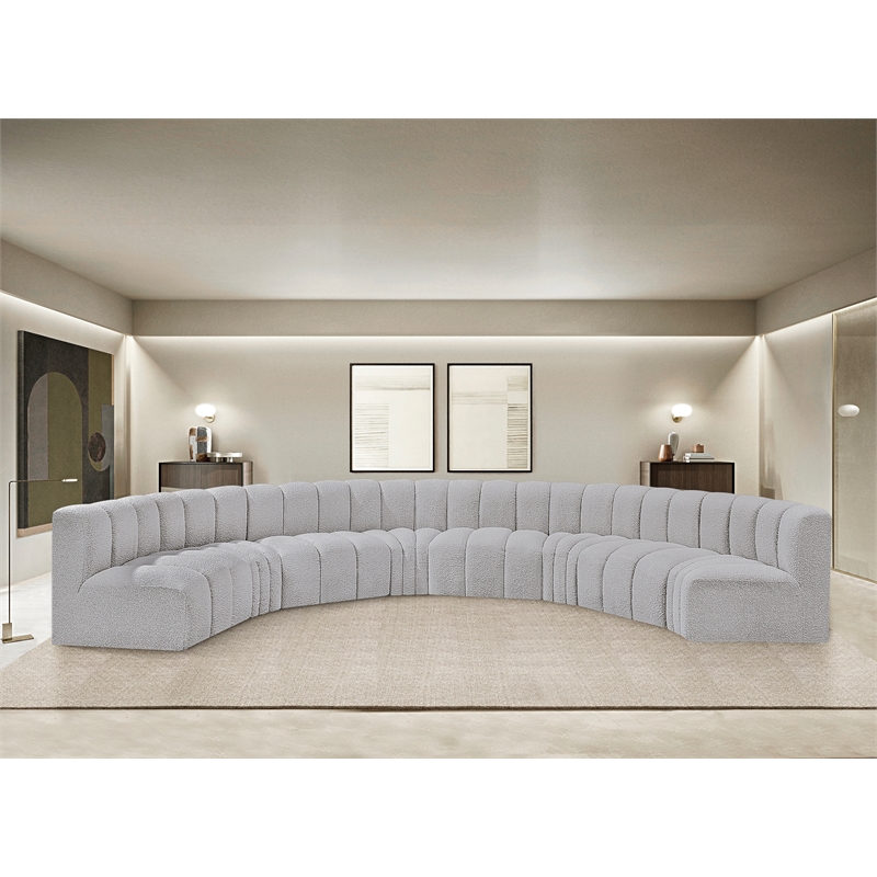 Bowery Hill Contemporary Grey Boucle Fabric Modular Sectional
