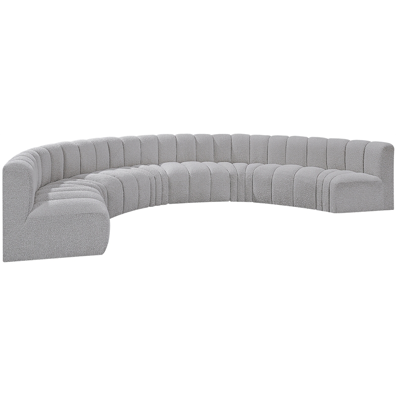 Bowery Hill Contemporary Grey Boucle Fabric Modular Sectional