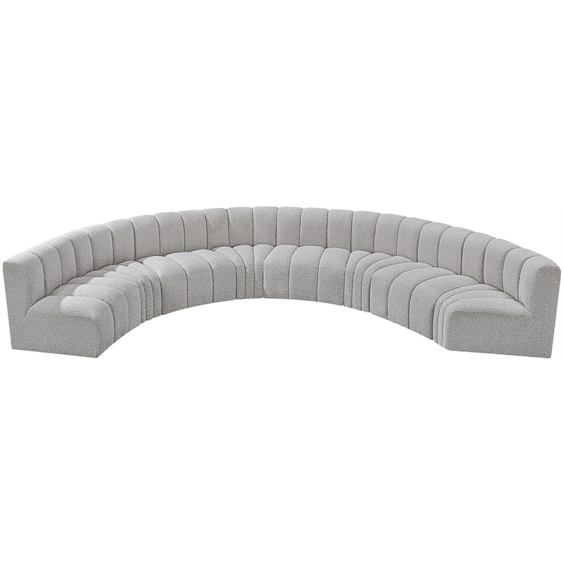 Bowery Hill Contemporary Grey Boucle Fabric Modular Sectional