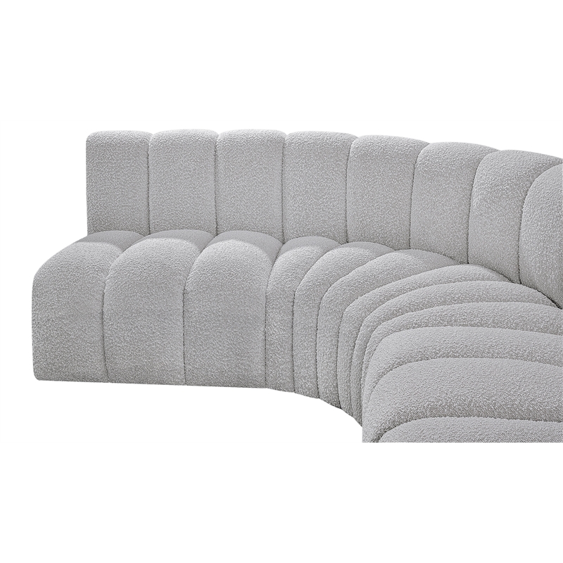 Bowery Hill Contemporary Grey Boucle Fabric Modular Sectional