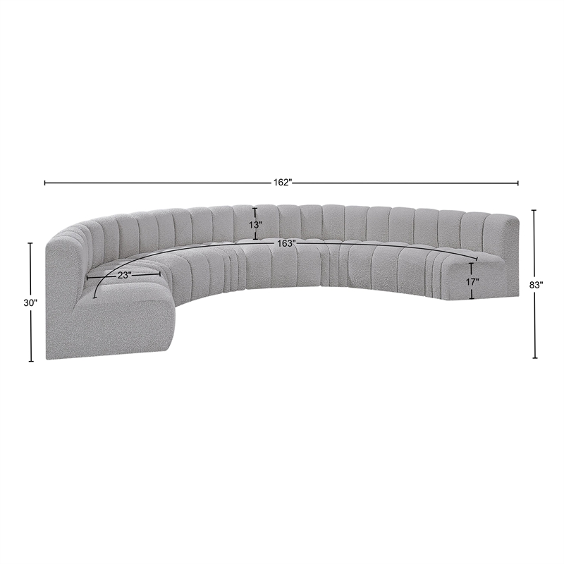 Bowery Hill Contemporary Grey Boucle Fabric Modular Sectional
