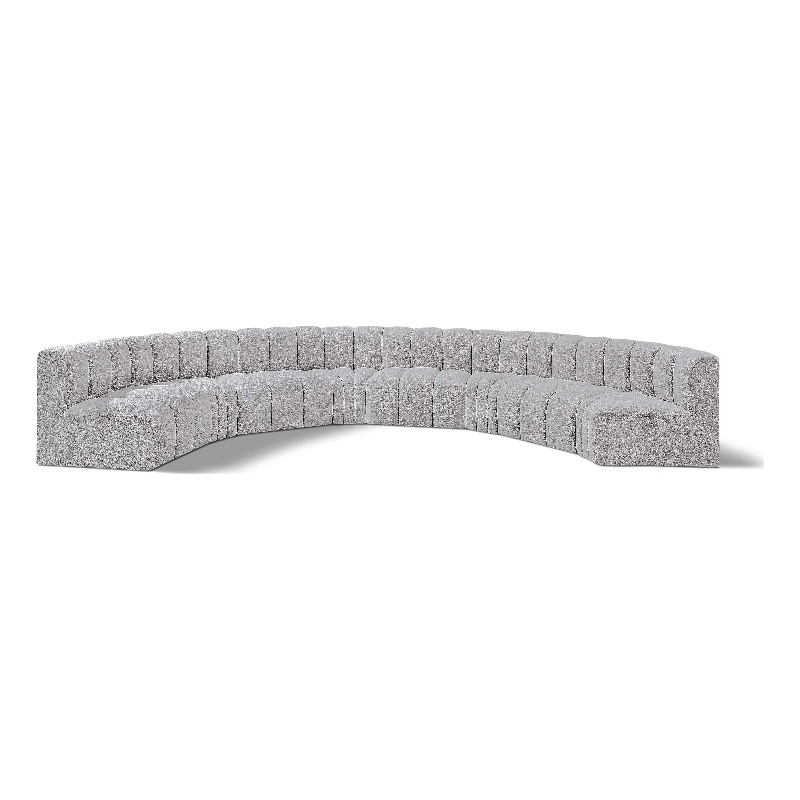 Bowery Hill Contemporary Grey Boucle Fabric Modular Sectional