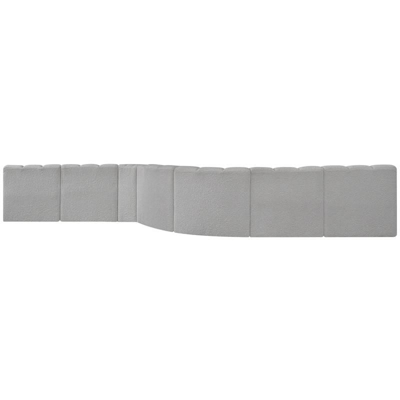 Bowery Hill Contemporary Grey Boucle Fabric Modular Sectional