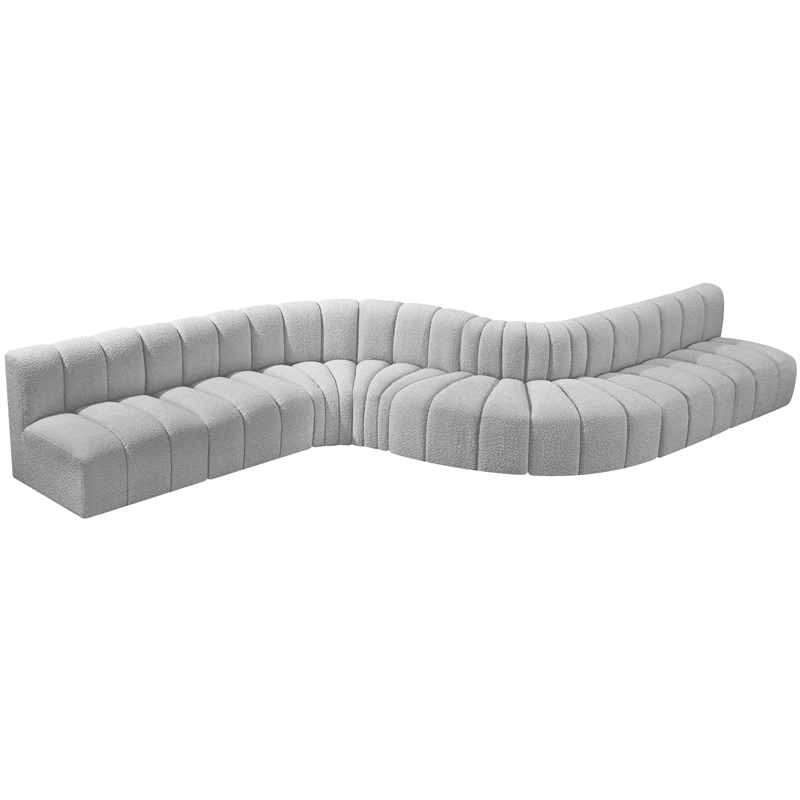 Bowery Hill Contemporary Grey Boucle Fabric Modular Sectional