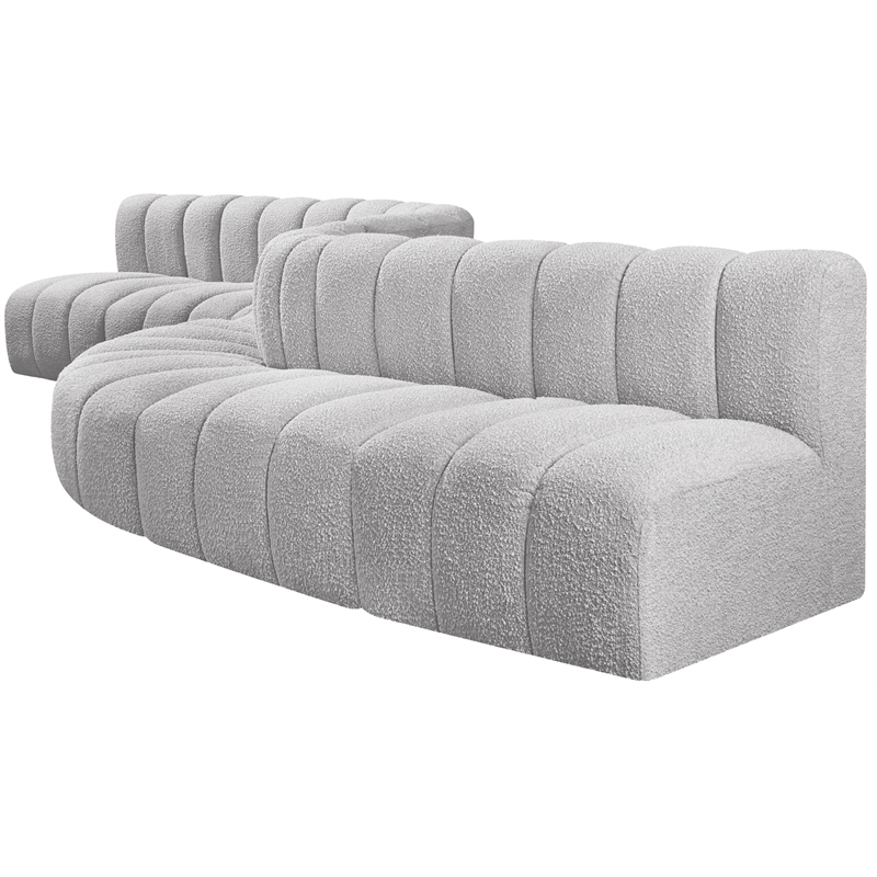 Bowery Hill Contemporary Grey Boucle Fabric Modular Sectional