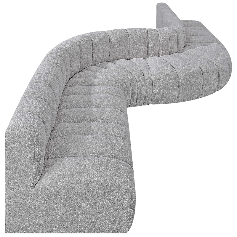 Bowery Hill Contemporary Grey Boucle Fabric Modular Sectional